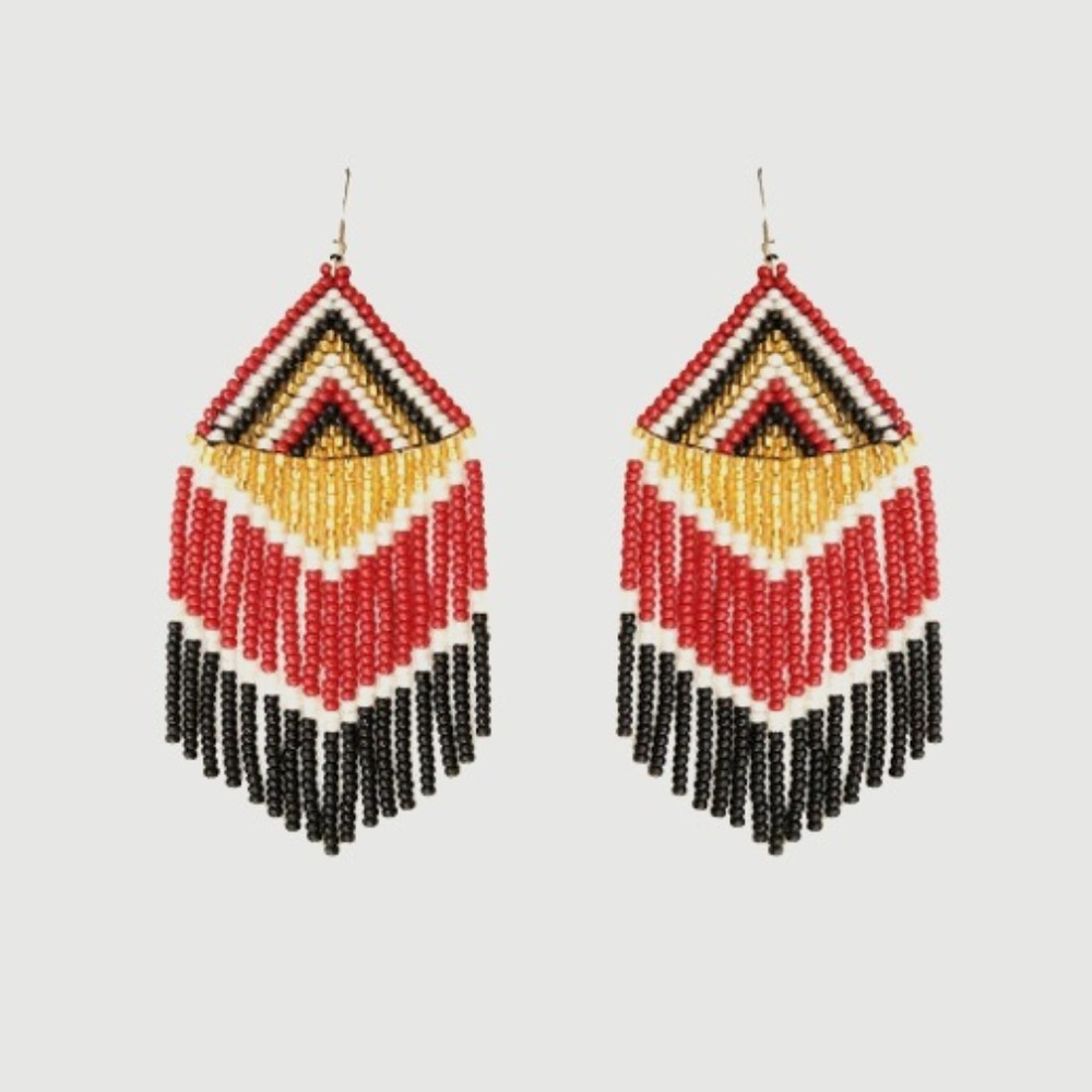 FOSTERIE Fire Beaded Earrings - NEW WITH TAGS